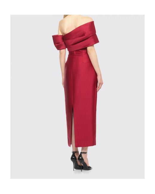 Solace London Red Off Shoulder Dress