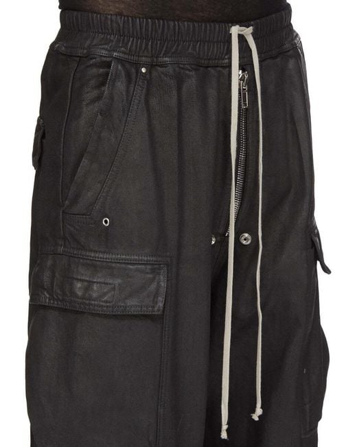 Rick Owens Black Double Cargo Jumbo Belas for men
