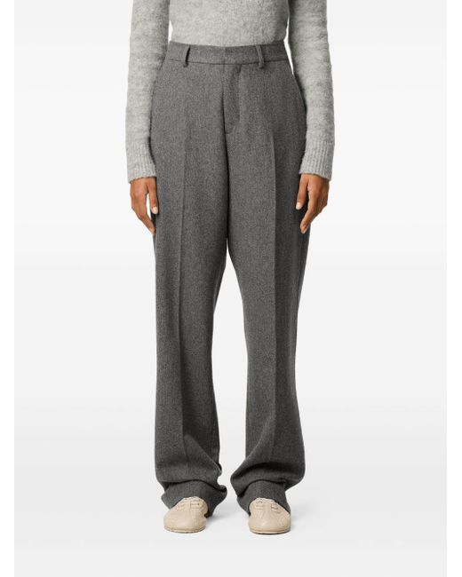 AMI Gray Wide Leg Trousers