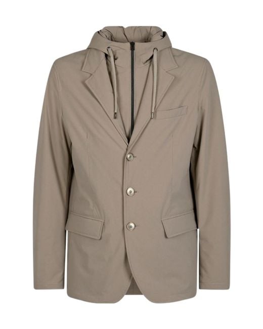 Herno Brown Comfort Stretch Resort Blazer for men