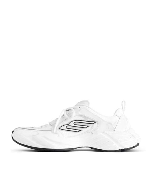 Balenciaga White Monday Lace-Up Sneakers for men