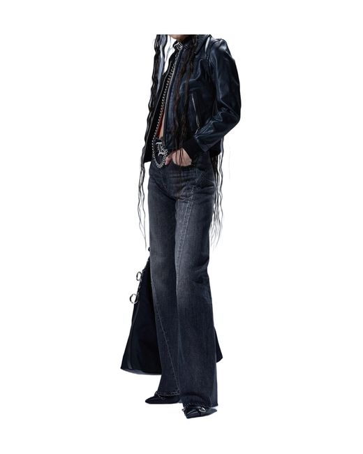 R13 Blue Twisted Seam Flare Jean
