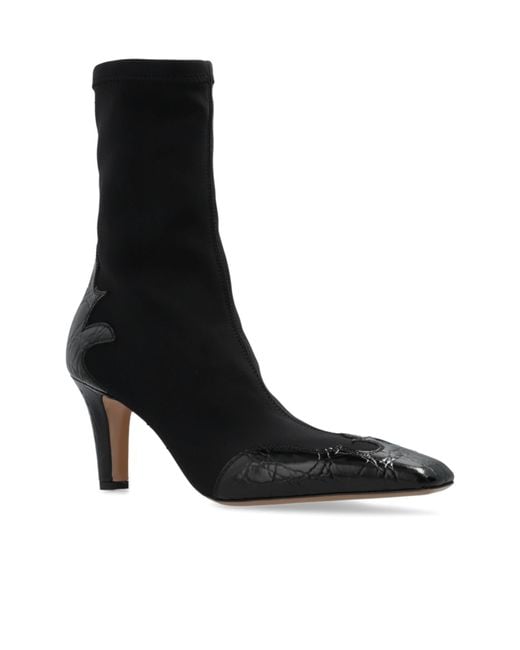 Paris Texas Black 75Mm Belle Western Ankle Boots