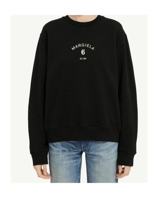 MM6 by Maison Margiela Black Logo Print Sweatshirt