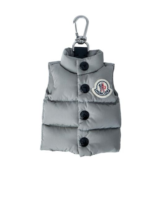 Moncler Gray Gilet-Shaped Key Ring for men
