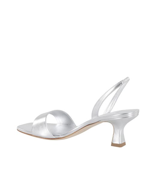 3Juin White 55Mm Metallic-Finish Sandals