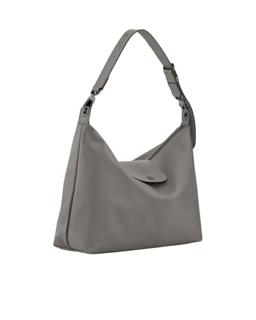 Longchamp Gray Flap Detail Shoulder Bag