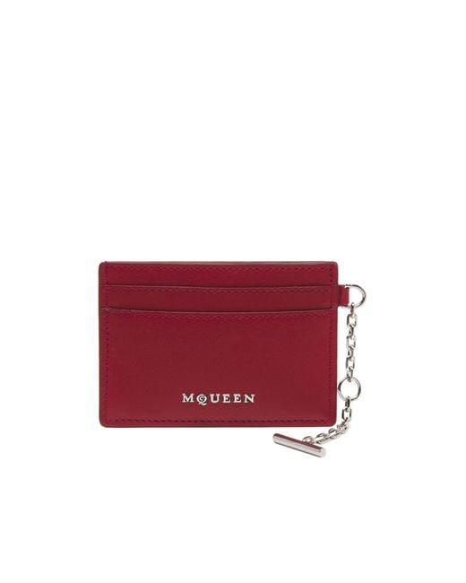 McQueen Red Sling Logo Plaque Card Holder