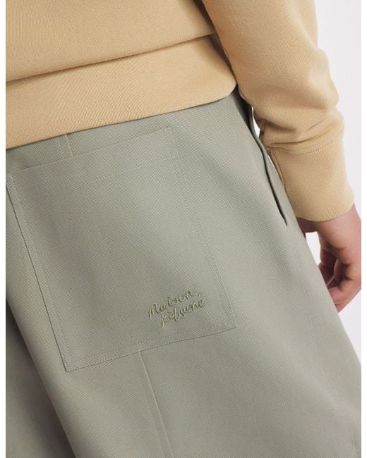 Maison Kitsuné Gray Embroidered Logo Short for men