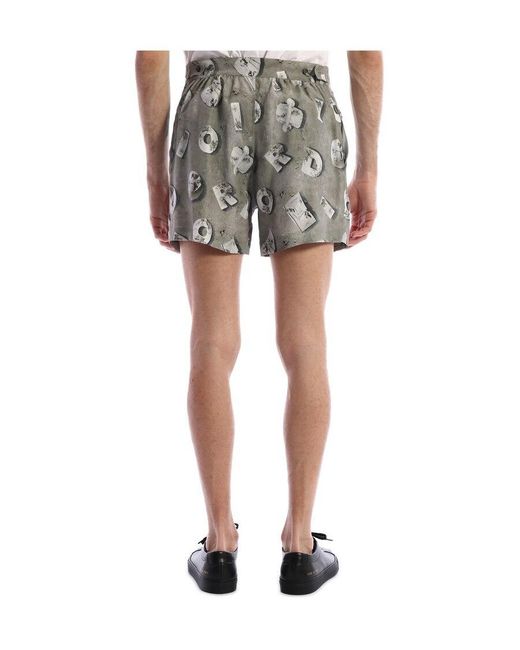 Dior Gray Logo Printed Casual Shorts for men