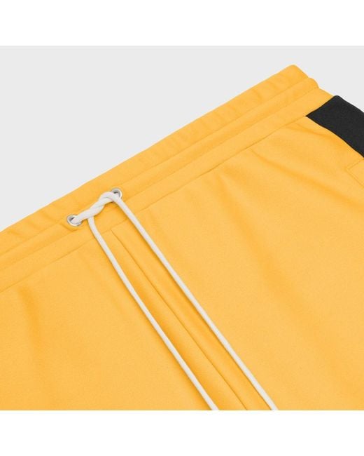 Céline Yellow Double-Sided Plain Knitted Button Sweatpants for men