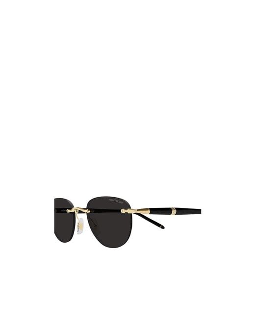 Montblanc White Eyewear Panthos Frame Sunglasses