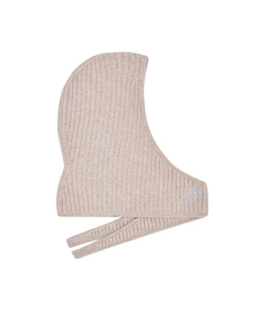 Ganni White Logo Embroidered Balaclava