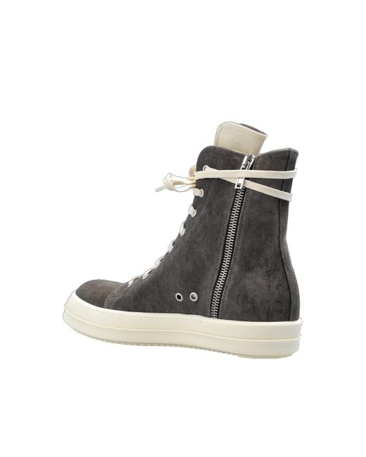 Rick Owens Brown High-Top Zip Sneakers for men