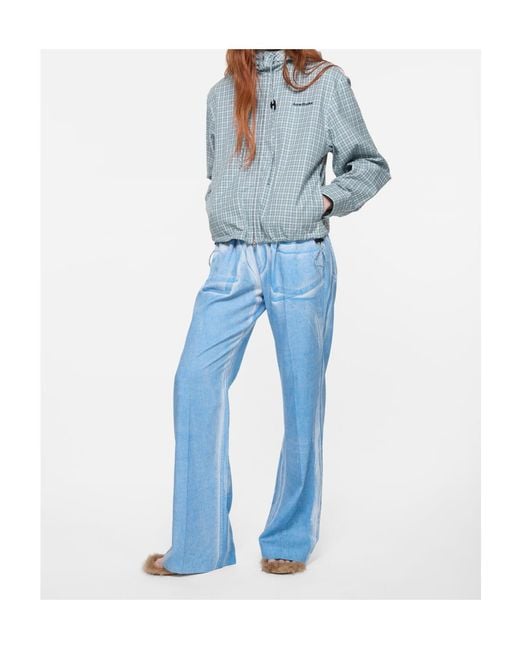 Acne Blue Wide-Leg Trousers