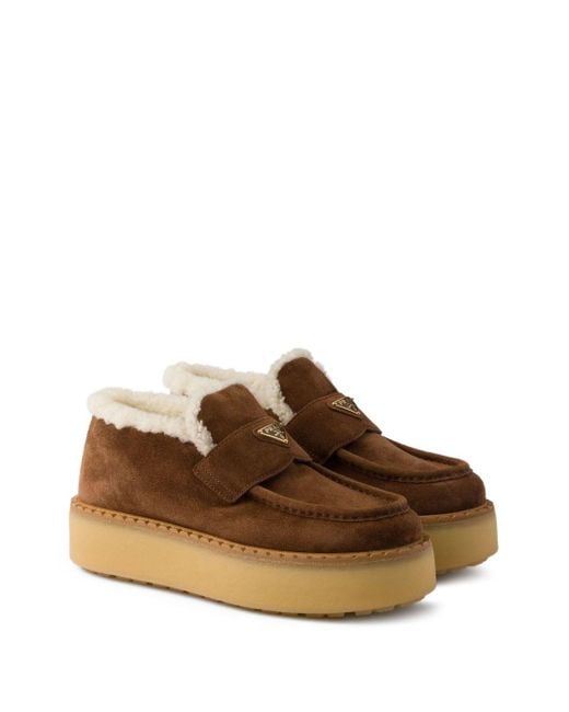 Prada Brown Suede Loafers