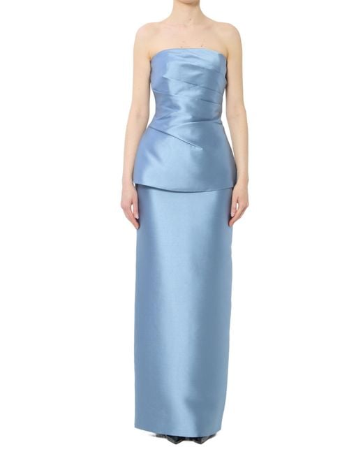 Solace London Blue London Lucille Draped Maxi Dress