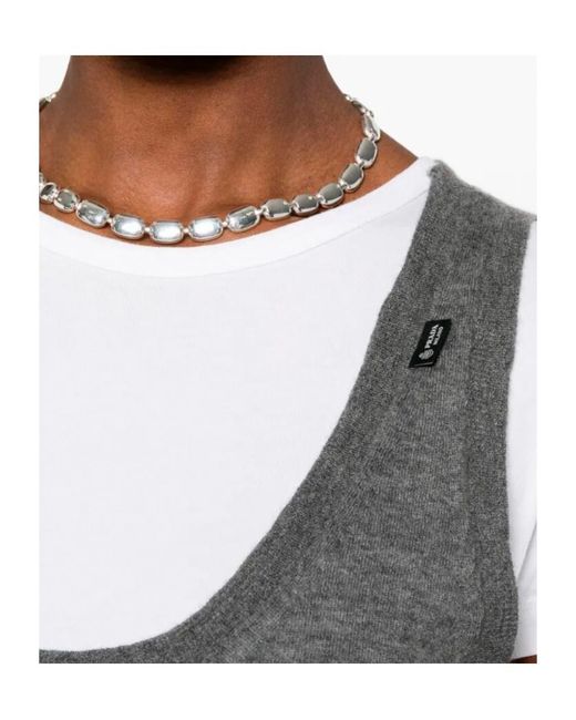 Prada Gray Ribbed Knitted Tank Top