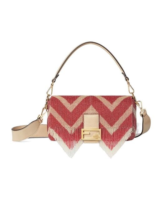 Fendi Bag Embroidered With Two-Tone Beads And Fringes