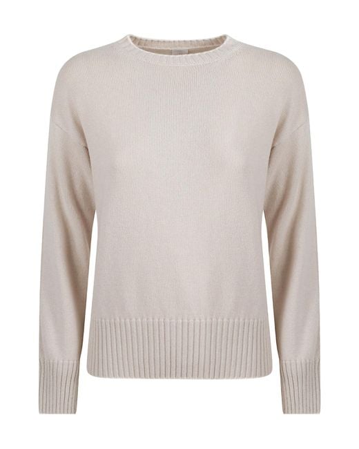 Eleventy White Crew Neck Knitted Sweater