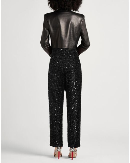 Isabel Marant Black Stylish Metallic Sequin Pencil Pants