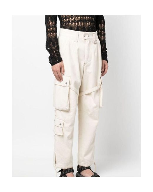 Isabel Marant White Eusebio Cotton Cargo Pants for men