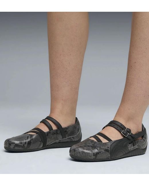 PUMA Black Speedcat Embossed Ballet Shoes