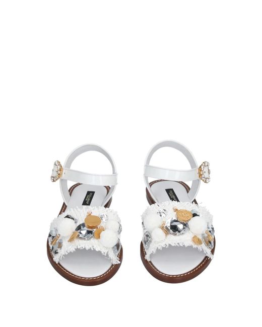 Dolce & Gabbana White Solid Color Sandals