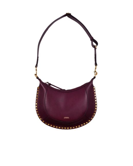 Isabel Marant Purple Naoko Logo Printed Crossbody Bag