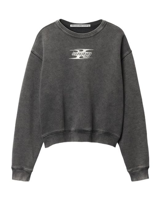 Alexander Wang Gray T By Blade Logo-Embossed Sweatshirt