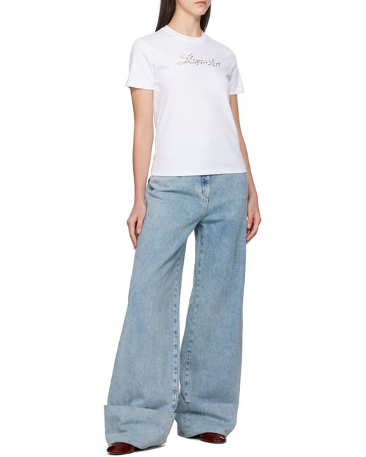 Lanvin White Embroidered Logo T-Shirt