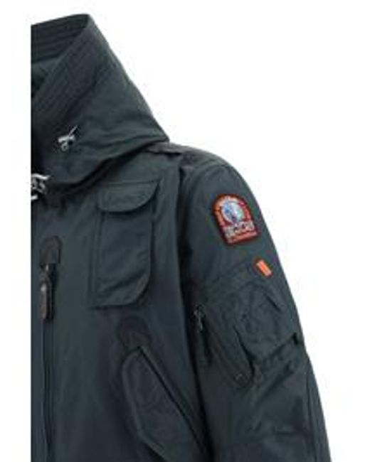 Parajumpers Blue Logo-Patch Hooded Jacket for men