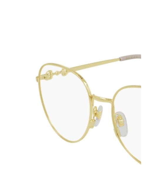 Gucci White Eyewear Round Frame Glasses