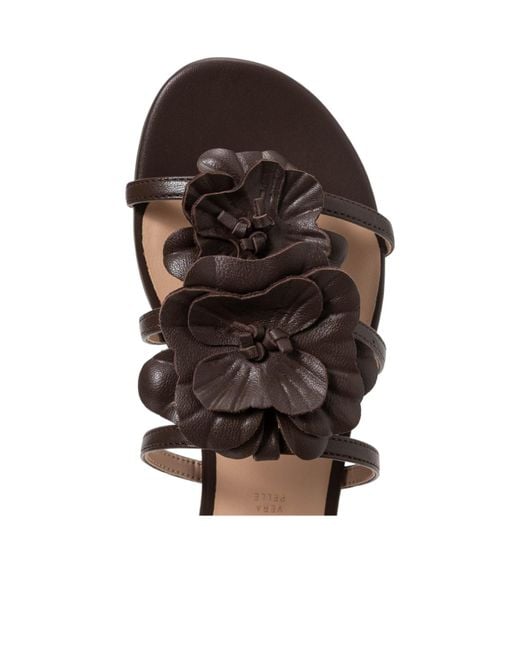Twinset Brown Floral-Strap Flat Sandals