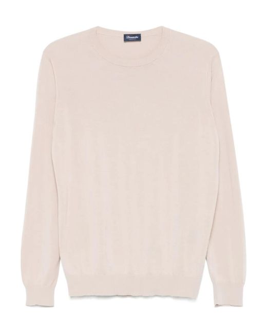 Drumohr Brown Cotton Sweater for men