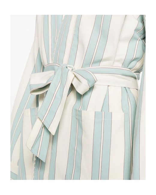 Forte_forte Blue Striped Wrap Jacket