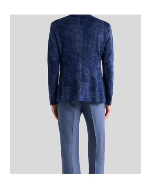 Etro Blue Single-Breasted Tailored Blazer for men