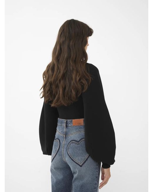 Chloé Black Hollow Wool Sweater
