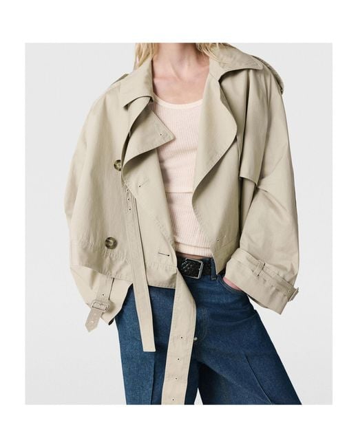 Stella McCartney Natural Cropped Belt Detail Trench Jacket
