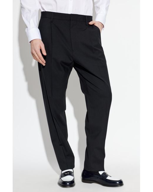 DSquared² Black Tailored Wool Pants for men