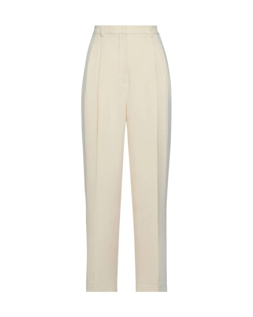 Tory Burch White Solid Color Straight Leg Pants