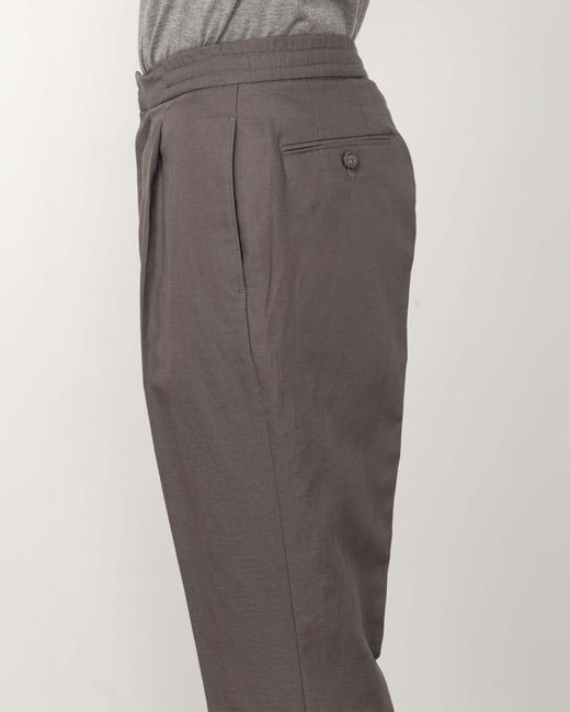 Officine Generale Gray Pleated Casual Pants for men