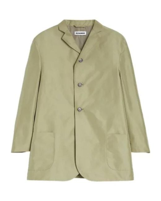 Jil Sander Green Single-Breasted Jacket