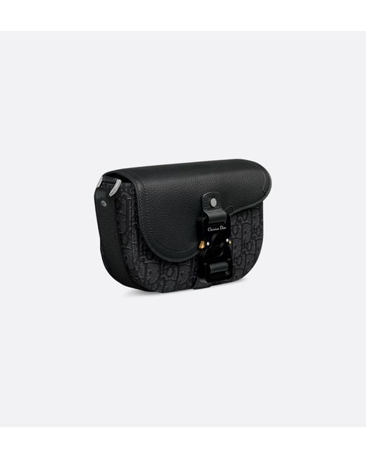 Dior Black Mini Saddle Messenger Bag With Flap for men