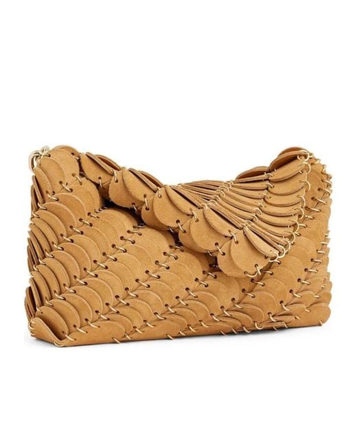 Rabanne Natural Panelled Chain-Link Shoulder Bag