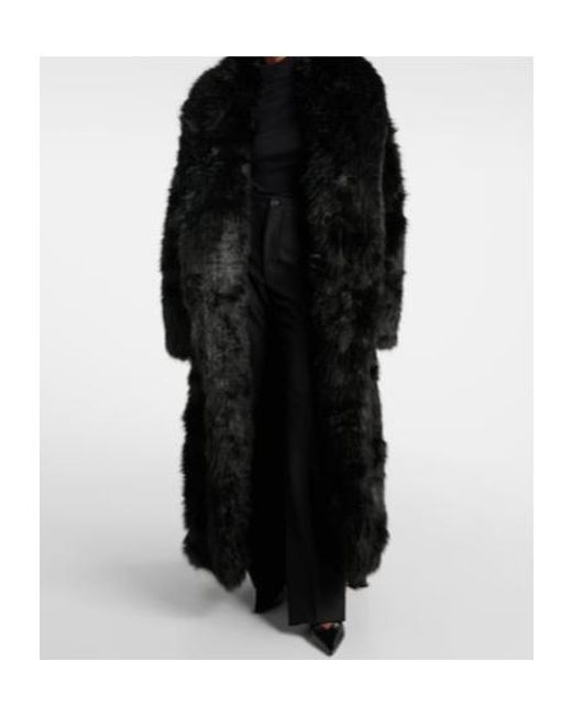 Entire studios Black Vast Faux Fur Coat