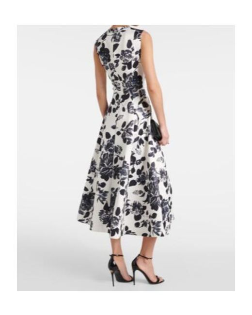 Emilia Wickstead White Mara Floral Twill Midi Dress