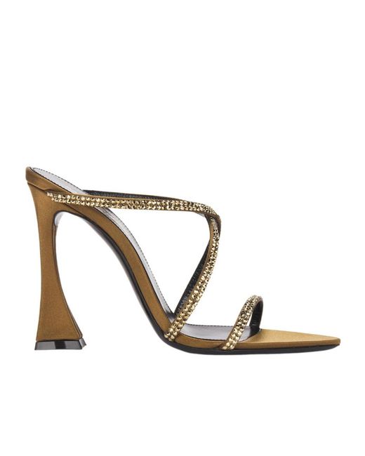 Saint Laurent White Open-Toed High Heels