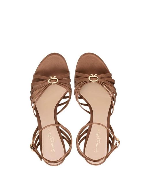 Gianvito Rossi Brown Strappy Open Toe Block-Heel Sandals
