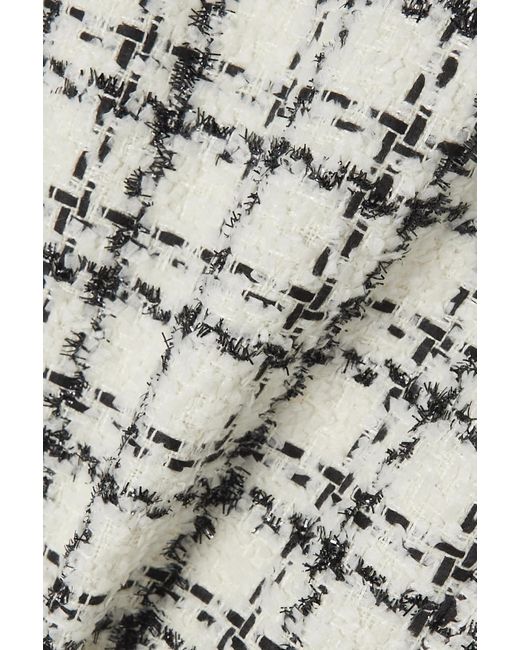 Alice + Olivia Multicolor Crystal Embellished Checked Tweed Mini Dress